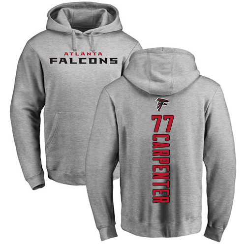 Atlanta Falcons Men Ash James Carpenter Backer NFL Football #77 Pullover Hoodie Sweatshirts
